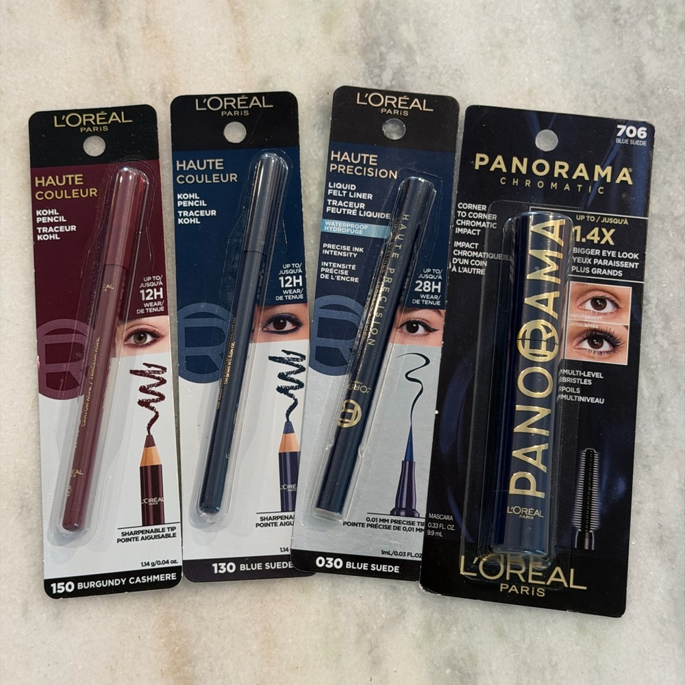 Loreal Paris 4 Pack Mascara + Eyeliner, NWT